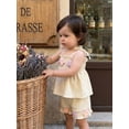 thumbnail image 4 of AceBaby Toddlers Baby Girls Outfits, 6M-4T Tie-up Flower Camisole and Shorts Summer 2Pcs Clothes Set, 4 of 9
