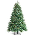 thumbnail image 1 of Patiojoy 7FT Hinged Life-Like Christmas Tree W/ 450 LED Lights Pre-Lit Artificial Xmas Tree W/ 1315 PE & PVC Leaves, 1 of 10