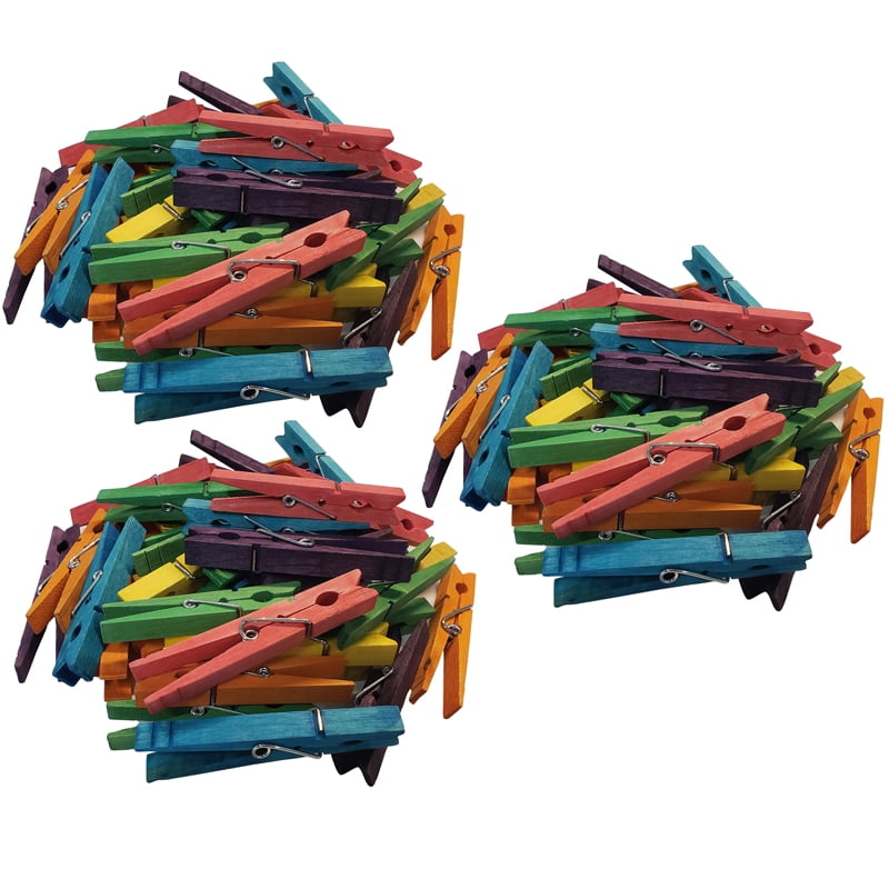 Toy Cubby Colorful Wooden 3 Inch Spring Clothespins 50 Pcs 