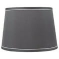 thumbnail image 3 of French Drum With White Trim Lampshade, 10" Top, 12" Bottom, 8.5" Slant Navy Blue, 3 of 5