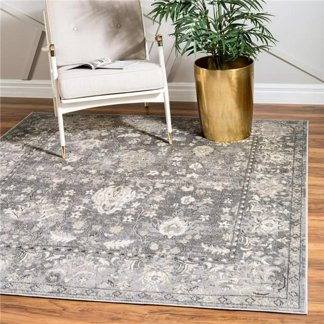 Unique Loom 3147251 6 x 6 Pi. Tapis Carré Portland Central&44; Gris