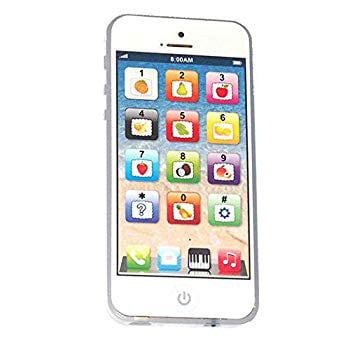 Cooplay White Yphone Y-Phone Children Replacement Phone Toys Play Piano Music Learning English Educational Cell Phone Mobile Study Best Gift Prize for Baby Kids 