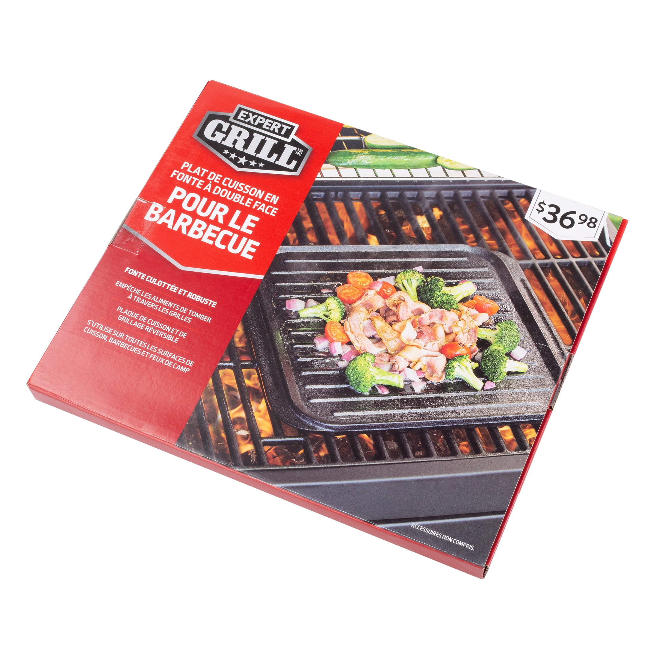 Expert Grill Black Cast Iron Dual-Sided Grill Topper, Handwash