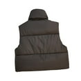 thumbnail image 4 of Htigea Women's Puffer Vest Lightweight Stand Collar Sleeveless Jackets Full Zip Padded Cropped Coats Coffee M, 4 of 5