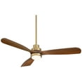 thumbnail image 2 of Casa Vieja 52" Delta Modern Indoor Ceiling Fan 3 Blade CCT LED Light Remote Control Soft Brass Finish Bedroom Living Room DC Motor, 2 of 9