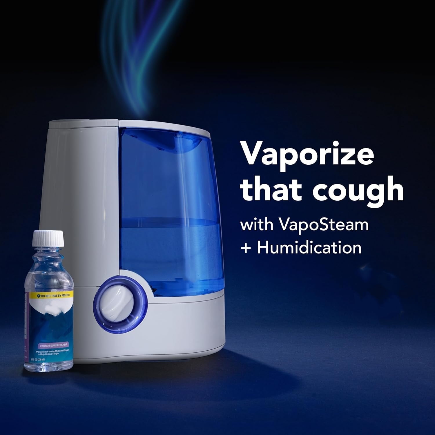 Warm Mist Humidifier - Air Humidifier for Bedroom, Home & Large Room, Baby, Kids and Adults Soothing Steam Vaporizer for Cough, Congestion, Allergies & Dry Air,