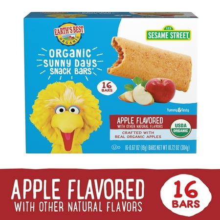 Earth's Best Organic Sesame Street Apple Sunny Days Snack Bars, 10.72 oz Box (16 Count)