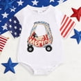 thumbnail image 2 of Ulanda Baby Boy Girl 4th of July Outfit USA Short Sleeve Bubble Romper Jumpsuit Newborn Fourth of July Summer Clothes (Beige, 3-6 Months), 2 of 7