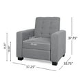 thumbnail image 3 of Langseth Contemporary Tufted Pushback Recliner, Gray Fabric and Dark Brown, 3 of 8