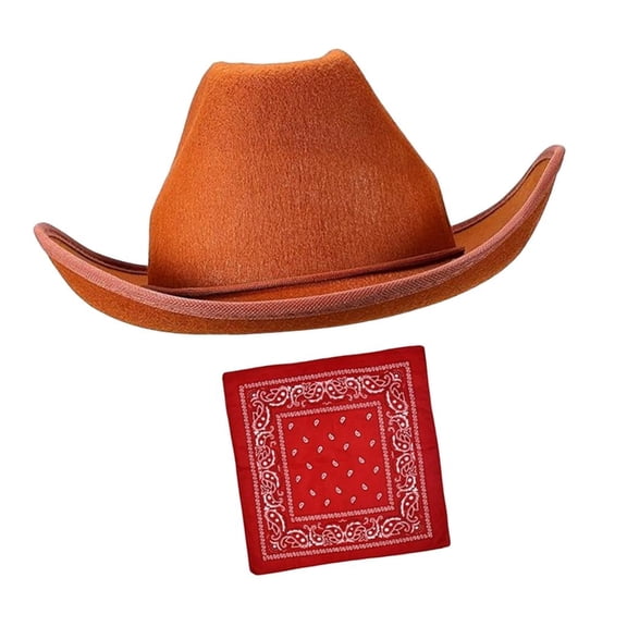 SDFGTstore Multipurpose Cowboy Costume Hat Neckwear Set For Themed Parties And Games