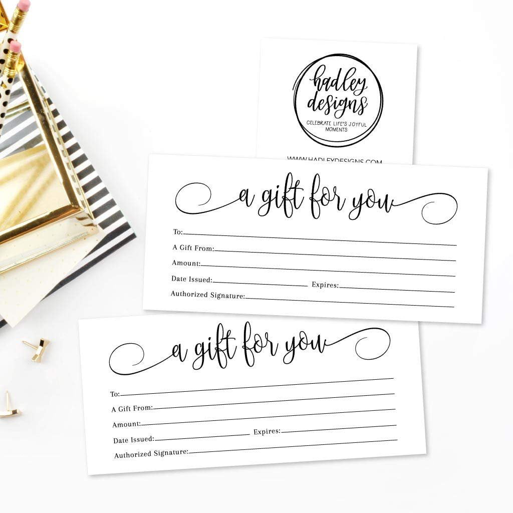 Sephia on Kraft Image Comes with Free matching Envelopes Gift Coupons,Vouchers for Holiday Christmas,Spa,Makeup,Hair Beauty Salon,Restaurant,Small Business Blank Gift Certificates 25set 