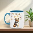 thumbnail image 2 of Hello Fall Australian Shepherd Enjoys Warm Campfire Autumn Night Bright Moon 11oz Accent Two-tone Mug Aussie Dog Lover Gifts Coffee Tea Cup - 01008, 2 of 5