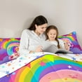 thumbnail image 4 of Manfei Stars Unicorn 7-Piece Twin Bedding Sets,Colorful Rainbow Bedding Comforter Set,Galaxy Universe Breathable Sheet Sets,Super Cozy Alphabet Bedroom Decorative,Reversible, 4 of 7