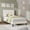 Beige, variant on Queen Size Bed Frame, Velvet Upholstered Platform Bed Frame with Adjustable Headboard, Wooden Slats Support, Anti-Noise EVA Sponge, Beige