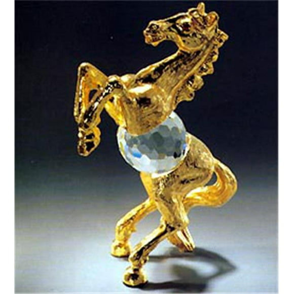 616-37G 3.93 L x 5.78 H in. Crystal Horse Animals Figurines