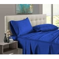 thumbnail image 4 of 1000-Thread-Count 6 Piece Sheet Set - 100% Pure Egyptian Cotton Sheets 18" Inch Deep Pocket - Soft & Smooth Quality Bedsheets (Royal Blue Stripe) Olympic Queen Size., 4 of 6