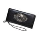 thumbnail image 1 of Cartera para mujer, versión coreana, larga, estilo retro, estilo punk, con estampado de calaveras y lunares (negro), 1 of 7
