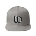 thumbnail image 2 of Daxton Classic Snapback Old English A to Z Numbers Initials Flat Bill Visor Cap-Light Grey Hat, Letter W, 2 of 3