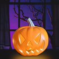 thumbnail image 5 of YgkuHd Halloween Pumpkin Lights Evil Pumpkin Lights Props Decorations Halloween Table Glowing Pumpkins Ornaments Yellow,Yellow-8.66in, 5 of 9