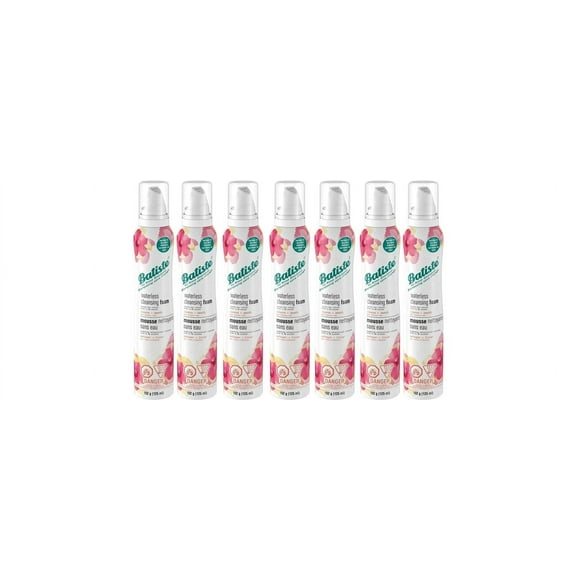 Batiste Waterless Cleansing Foam No Rinse Shampoo, Cleanse + Smooth with Hibiscus Root, 125-ml (6 bottles)