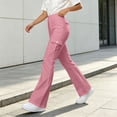 thumbnail image 6 of Ovbmpzd Flare Women’s Yoga Pants Ladies Pink Petite Leggings Casual Mid Waist Long Leggings,XXL, 6 of 6