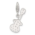 thumbnail image 3 of Sterling Silver Polished CZ Guitar with Lobster Clasp Charm, 3 of 4