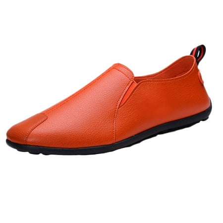 

Yoslce Mens Shoes Fashion Men Leather Casual Slip-On Breathable Driving Boat Shoes Dress Shoes Mens Dress Shoes Brown 44