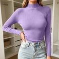 thumbnail image 5 of Xdegoge Womens Mock Neck Ribbed Sweater Long Sleeve Slim Fit Pullover Basic Lightweight Stretchy form Fitting Fall Winter Casual Layering Thermal Tops Knitwear, 5 of 8