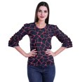 thumbnail image 1 of Moomaya Printed Ruffle Shirt Women Party Top Short T-Shirt Top Summer Clothing, 1 of 4