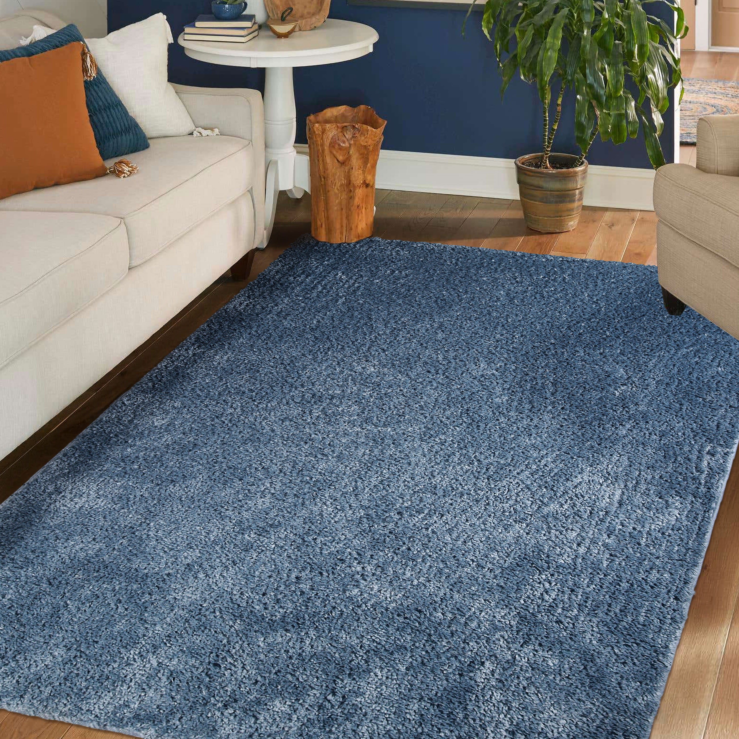 AREA RUGS SHAGGY AMERICAN COVER DESIGN  FLASH SHAGGY BLUE 3 BY 8 RUNNER 