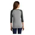 thumbnail image 2 of District Womens Perfect Tri 3/4-Sleeve Raglan T-Shirt Black Frost/ Grey Frost DM136L XS, 2 of 3