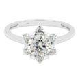 thumbnail image 3 of 1 1/3 ct. t.w Center 6.5MM Round Cut Lab Created Moissanite Diamond Flower Engagement Rings For Women In 10K Solid White Gold (G-H Color, VVS1 Clarity, 1.30 Cttw)-8, 3 of 7