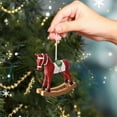 thumbnail image 5 of JeashCHAT Resin Christmas Horse Ornaments, Animal Horse Figurine Hanging Pendant Christmas Tree Ornaments Holiday Party Xmas Gifts, 3.15inch, Red, 5 of 6