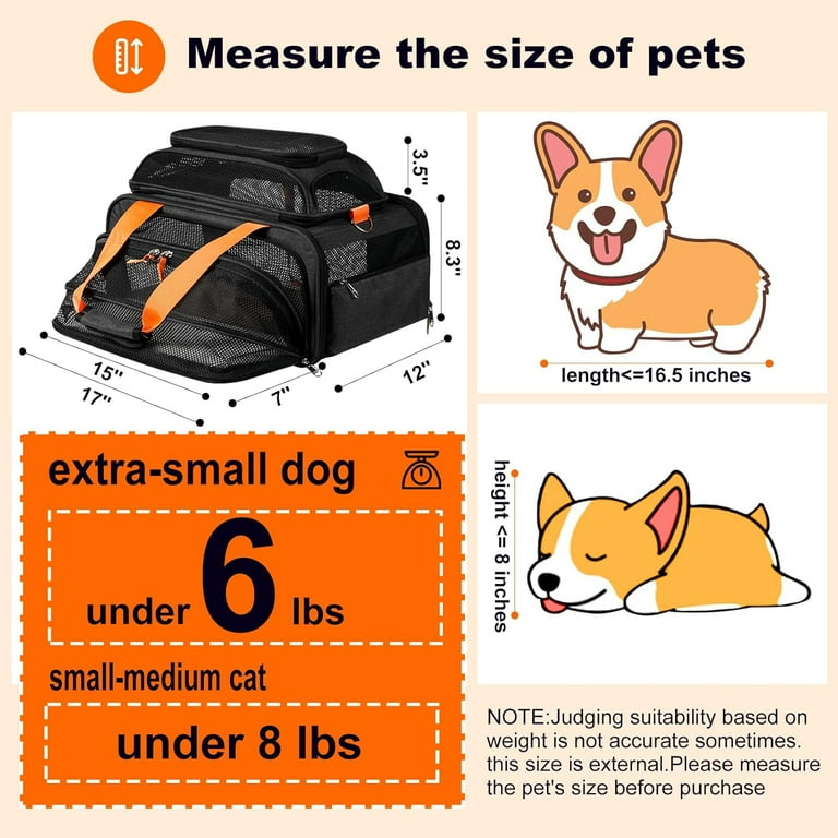 17x13x8 Frontier Allegiant Airlines Approved top Expandable pet