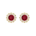 thumbnail image 3 of Clara Pucci 0.8808Ct Ruby Round Cut VVS1 Screw Back Stud 14k Solid hypoallergenic Gold Designer Earrings For July, 3 of 7