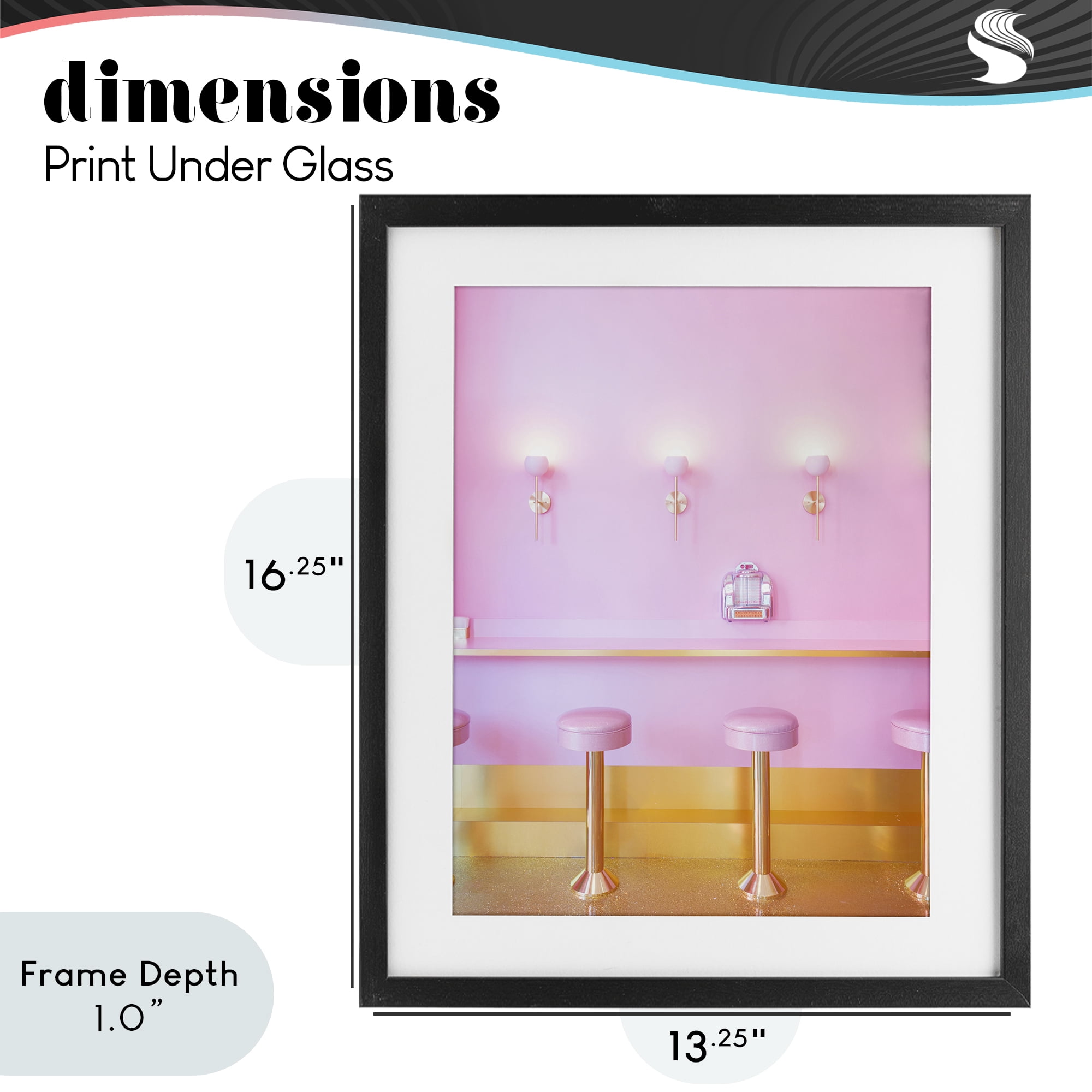 Stupell Industries Pink Retro Dessert Parlor Black Framed Print Under Glass, design by LISH Creative