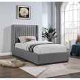 thumbnail image 2 of Meridian Furniture Logan Grey Linen Textured Fabric Twin Bed, 2 of 9