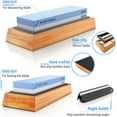 thumbnail image 2 of EastVita Knife Sharpening Stone Kit, Whetstone Sharpening Stone Premium 4 Side Grit 400/1000 3000/8000 Water Stone, Flattening Stone, Angle Guide, Leather Strop, Anti Cut Gloves, 2 of 9