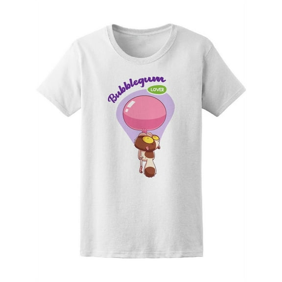 Sweet Bubblegum Balloon Cat T-Shirt Women -Image by Shutterstock, Female XX-Large