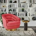 thumbnail image 2 of Canyon Hot Pink Velvet Swivel Chair, 2 of 11
