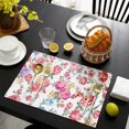 thumbnail image 4 of Pioneer Flower Floral Print Pattern Summer Placemats Table Placemats Set Of 4-Linen Kitchen Washable Placemats Table Mats 12x18 Inch Non-Slip Heat Resistant, 4 of 5