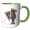 Green/White, variant on 3drose, Funny Cute Pug Puppy Dogs Bride and Groom Wedding Pets, 15oz Mug