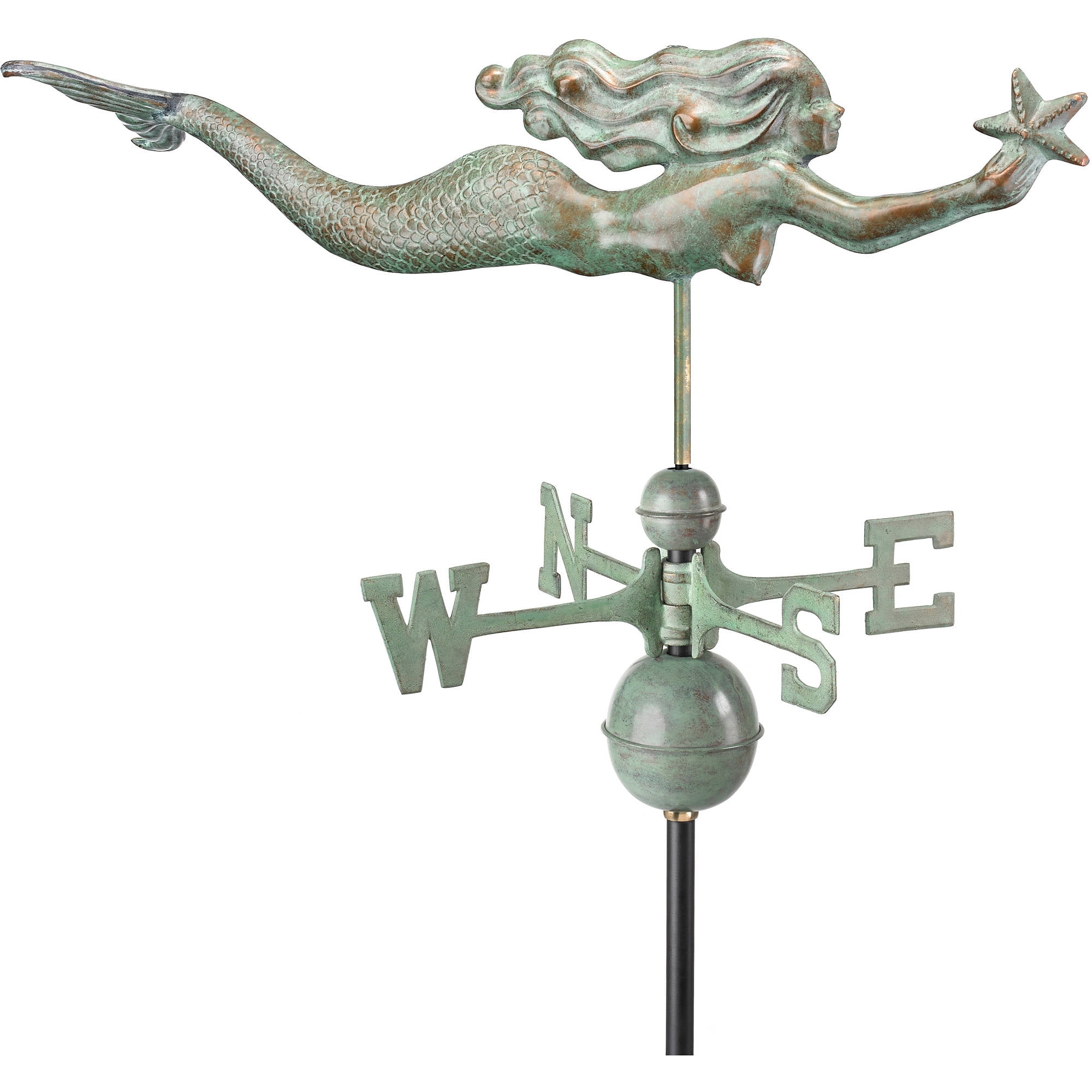 Mermaid with Starfish Weathervane Blue Verde Copper by Good Directions by Good Directions