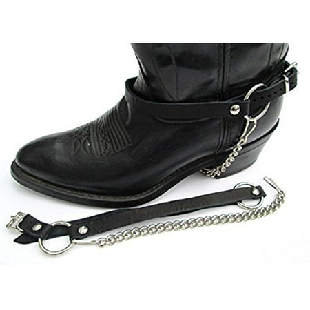 Motorcycle Harness Biker Boot - Biker Boots Boot Chains Black Leather Harness Straps