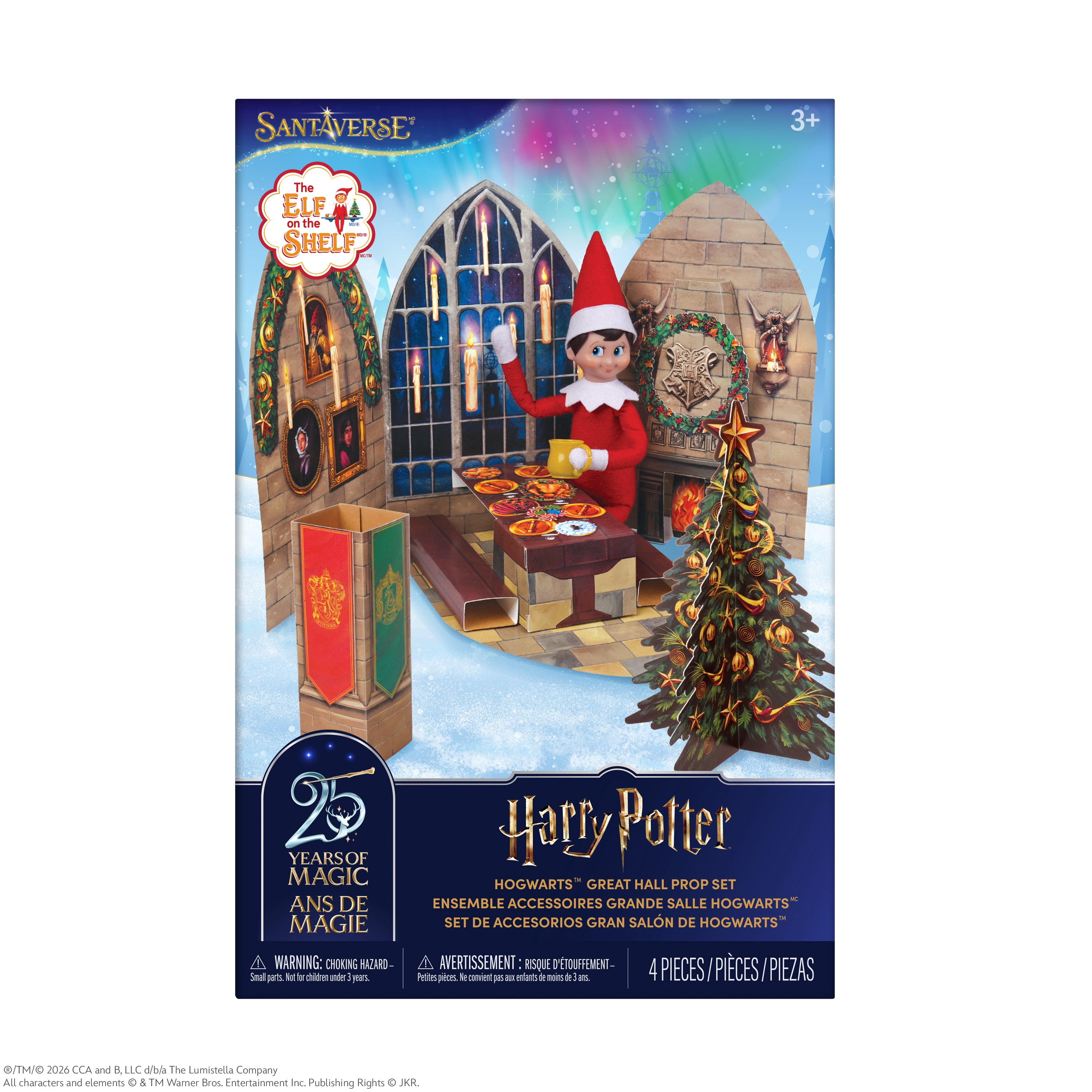 The Elf on the Shelf Harry Potter Hogwarts Great Hall Pop-Up Prop Set - Scout Elf Not Included
