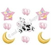 GIRL Hey Diddle Diddle Cow Jumped Over The Moon Baby Shower Balloons Decorations Supplies