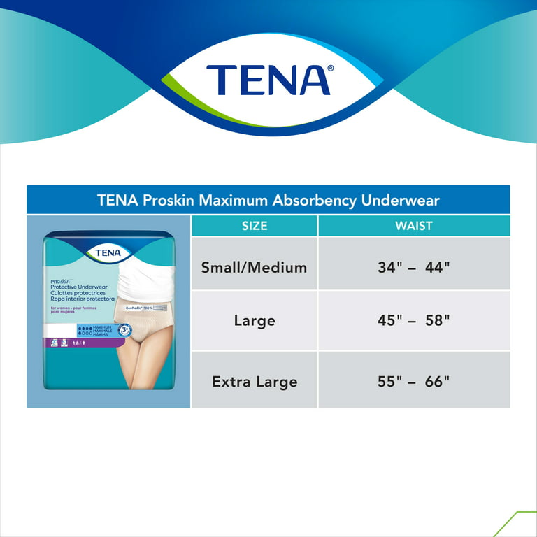 Tena ProSkin Incontinence Underwear for Women, Maximum Absorbency, Large,  72 ct