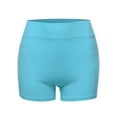 thumbnail image 2 of A2Y Women's Basic Solid Premium Cotton High Rise Bike Shorts Milky Blue XL, 2 of 5