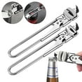 thumbnail image 1 of Ouvre-boîte en Acier Inoxydable Ouvre-Boîte Multifonctionnel Ouvre-Bouteille Réglable pour Cuisine 1Pcs JASKFLY, 1 of 7