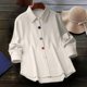 thumbnail image 5 of Camisa Informal de Moda para Mujer, con Botones, Cuello , Blusas Holgadas y Regulares, Blusas de Otoño L, 5 of 7